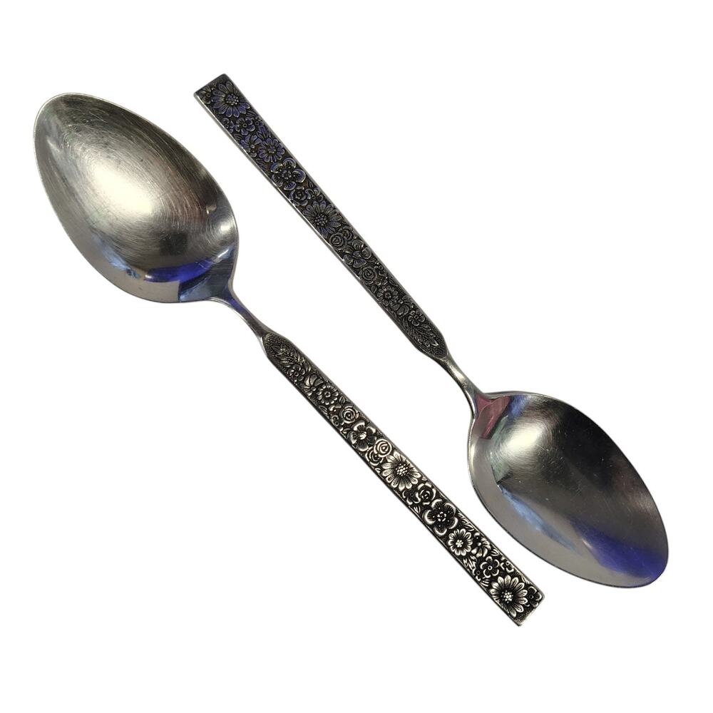 STYLECRAFT SYF27 Stainless Steel Flatware Dinner Spoon Flowers Set of 2 Japan